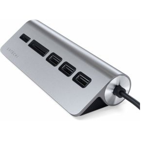 Satechi Type-C Aluminum USB Hub & Card Reader space grijs