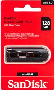 SanDisk UFM 128GB USB CRUZER GLIDE 3.0 USB flash drive USB Type-A 3.2 Gen 1 (3.1 Gen 1) Zwart, Rood