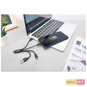 DIGITUS 3-in-1 Ladekabel, USB A-Lightning + Micro USB+USB-C