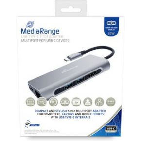 Mediarange DockingStation USB-C -> HDMI,USB3.2,RJ45,PD 60W PC