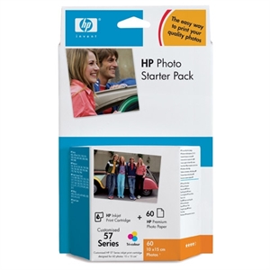 HP 57 foto starter pack incl. 60 vel fotopapier (origineel)