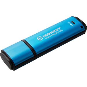 Kingston Technology IronKey VP50 USB flash drive 64 GB USB Type-C 3.2 Gen 1 (3.1 Gen 1) Zwart, Blauw
