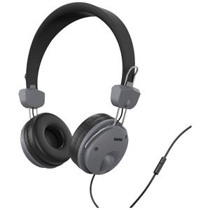 Hama »Hama Fun HiFi On Ear Kopfhörer kabelgebunden Stereo Dunkelgrau, Schwarz« Kopfhörer