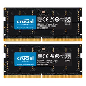 Crucial CT2K16G56C46S5. Component voor: Notebook, Intern geheugen: 32 GB, Geheugenlayout (modules x formaat): 2 x 16 GB, Intern geheugentype: DDR5, Kloksnelheid geheugen: 5600 MHz, Geheugen form facto