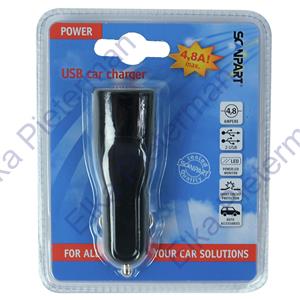 Scanpart USB 12V Adapt. zw dubb.5V-4.8A USB-sticks