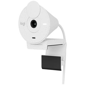 Logitech Brio 300 Full HD Webcam - OFF-WHITE, USB-C Anschluss, Integriertes Mikrofon, Abdeckblende, Monitor-/Notebook-Halterung