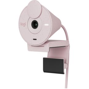 Logitech Brio 300 Full HD Webcam - ROSE, USB-C Anschluss, Integriertes Mikrofon, Abdeckblende, Monitor-/Notebook-Halterung