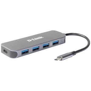 D-Link DUB-2340 4 poorten USB-C (USB 3.2 Gen 2) multiport hub Grijs