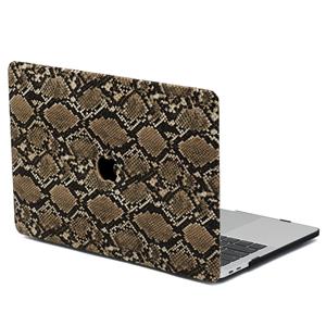 Lunso  Leren cover hoes - MacBook Pro 16 inch (2019) - Snake Pattern Brown