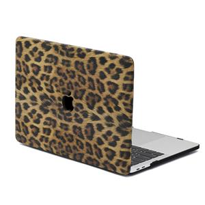 Lunso  Leren cover hoes - MacBook Pro 16 inch (2019) - Leopard Pattern Brown