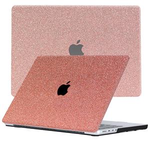 Lunso  cover hoes - MacBook Pro 16 inch (2021) - Glitter Rose Goud
