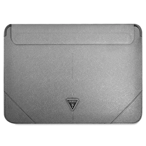 Guess Saffiano Triangle Logo Laptophoes - 13-14 - Zilver