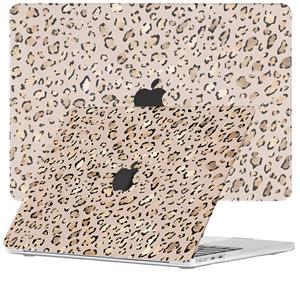 Lunso  cover hoes - MacBook Air 13 inch M2 (2022) - Leopard Rose Gold