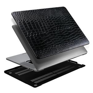 Lunso  MacBook Air 13 inch M2 (2022) - case hoes - Croco Zwart