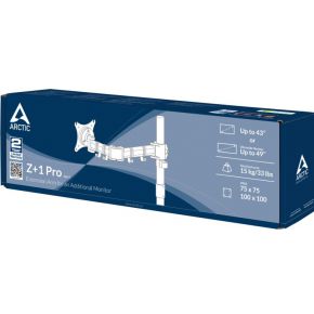 Arctic Cooling Z+1 Pro Gen 3. Maximale gewichtscapaciteit: 15 kg, Minimale schermgrootte: 109,2 cm (43"), Maximale schermgrootte: 124,5 cm (49""), Montage interface compatibiliteit (min): 