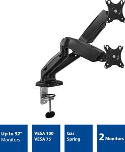 ACT - Monitor desk mount stand gas spring 2 Screens