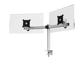 DURABLE Monitorhalterung voor 2 monitor tafelklemme Silber