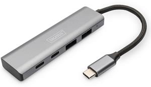 DIGITUS USB Hub  USB 3.0 4-Port Aluminum 2x USB-A, 2x USB-C
