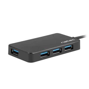 Natec MOTH - hub - 4 ports USB-Hubs - 4 - Schwarz