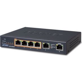 Planet GSD-604HP Managed network switch Gigabit Ethernet (10/100/1000) Power over Ethernet (PoE) Zwa