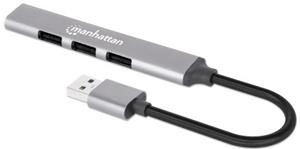 Manhattan 168427 4 Port USB 3.2 Gen 1-Hub (USB 3.0) Grau