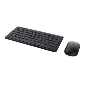 Trust Lyra Compact Draadloze Keyboard & Mouse Set Toetsenbord Zwart