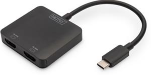 DIGITUS 2-Port-Video-Hub USB-C->2x HDMI schwarz