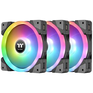 Thermaltake CL-F143-PL12SW-A PC-ventilator Zwart, Transparant, RGB (b x h x d) 120 x 120 x 25 mm Incl. RGB-verlichtingsbesturing