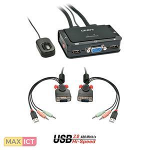 LINDY KVM Switch Compact 2 Port VGA USB 2.0 & Audio