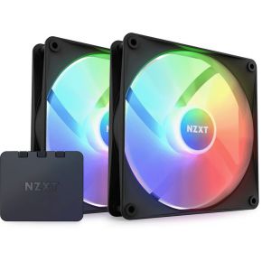 NZXT F140 RGB Core 2-pack & RGB Controller - Black - Gehäuselüfter - 140 mm - Schwarz mit RGB LED - 35 dBA