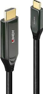 LINDY USB-C Adapterkabel USB-C Stecker, HDMI-A Stecker 2.00m Schwarz 43368 HDMI-Kabel