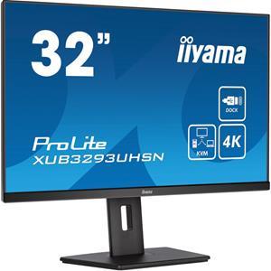 80,00cm (31,5") Iiyama ProLite XUB3293UHSN-B5 - 4K UHD Monitor mit KVM-Switch, LAN und USB-C Power Delivery 65W