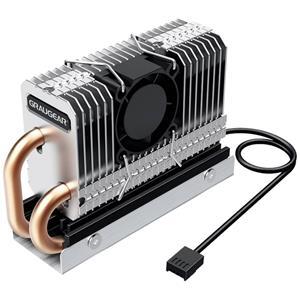 GRAUGEAR Computer-Kühler G-M2HP04-F, Heatpipe Kühler M.2 2280 SSD PWM Lüfter Kühlkörper Festplattenkühler