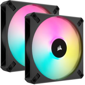 Corsair iCUE AF140 RGB ELITE PWM Fan (dual pack) with Lighting Node CORE