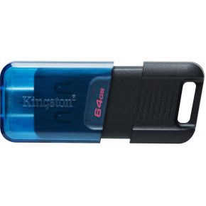 Kingston Technology DataTraveler 80 USB flash drive 64 GB USB Type-C 3.2 Gen 1 (3.1 Gen 1) Zwart, Bl