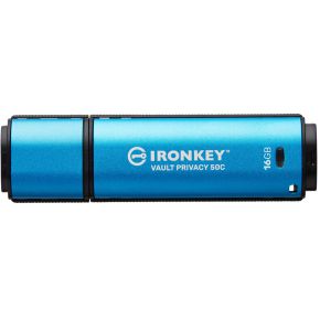 Kingston Technology IronKey VP50 USB flash drive 16 GB USB Type-C 3.2 Gen 1 (3.1 Gen 1) Zwart, Blauw