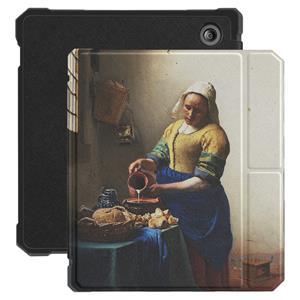 Lunso  Kobo Libra 2 hoes (7 inch) - Vegan Saffiano Leren sleep cover - Vermeer Melkmeisje