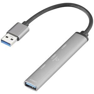 Renkforce RF-5469262 1+3 Port USB 3.2 Gen 1-, USB 2.0-Kombi-Hub mit Aluminiumgehäuse Grau