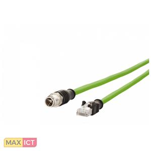 Metz Connect 142M2X15100. Snoerlengte: 10 m, Kabel standaard: Cat6a, Aansluiting 1: M12, Aansluiting 2: RJ-45