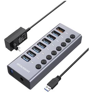 GrauGear G-HUB71-A USB 3.2 Gen 1-hub 7 poorten