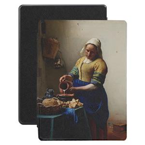 Lunso  Kobo Aura H20 Edition 1 hoes (6.8 inch) - Vegan Saffiano Leren sleep cover - Vermeer Melkmeisje
