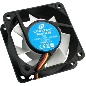Cooltek Silent Fan 60 PC-Gehäuse-Lüfter Schwarz, Weiß (B x H x T) 60 x 25 x 60mm