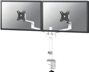 Neomounts Monitor-Halterung weiß für 2 Monitore, Tischklemme