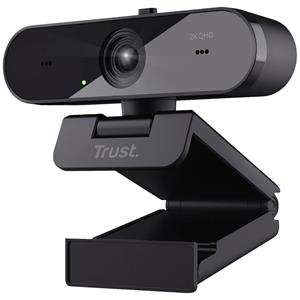 Trust TW-250 QHD Webcam 2560 x 1440 Pixel Standvoet, Klemhouder