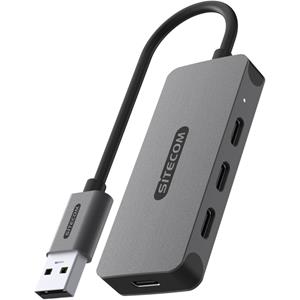 Sitecom USB-A naar 4 x USB-C hub usb-hub