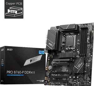 MSI PRO B760-P DDR4 II Mainboard Sockel (PC) Intel 1700 Formfaktor (Details) ATX Mainboard-Chipsat