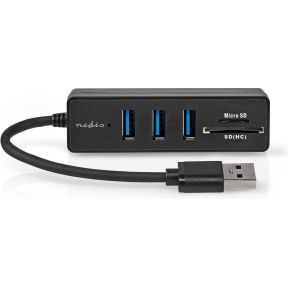 Nedis USB-Hub | USB-A Male | 3x USB A Female | 5-Poorts poort(en) | USB 3.2 Gen 1 | USB Gevoed | 5 Gbps |