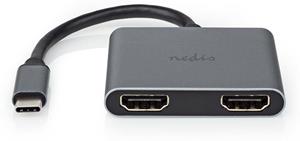 Nedis USB-C™ Adapter USB 3.2 Gen 1 | USB-C™ Stecker | 2x HDMI™ | | 4K@30Hz | 0.10 m | Rund &VerticalLine