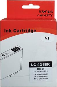 Huismerk Brother LC-421BK cartridge zwart