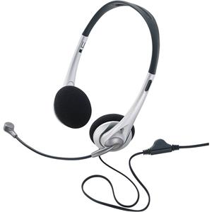 Renkforce On Ear headset Computer Kabel Stereo Zwart, Zilver Volumeregeling